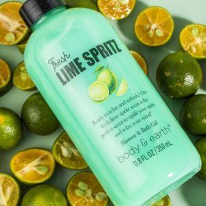 Body & Earth Fresh Lime Spritz 2 Piece Bath Set